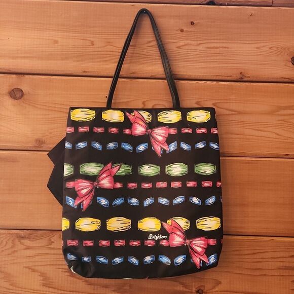 Brighton Art Chic Carryall Take A “Beau” Holiday Tote Bag, Black & Red Bows - Picture 2 of 8